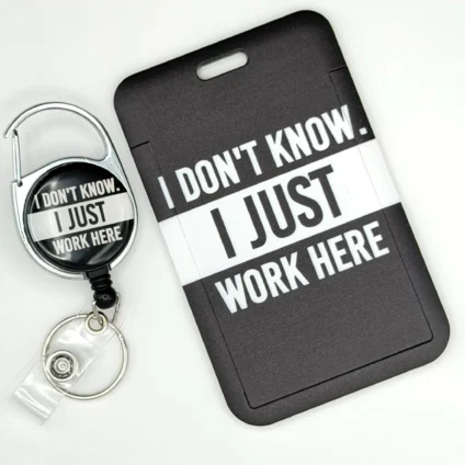 print ID Card Holder and retractable reel clip set